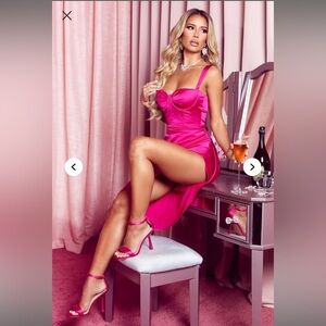 Hot Pink Satin Dress